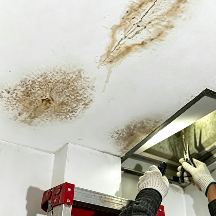 Water-Damaged Ceiling Repair