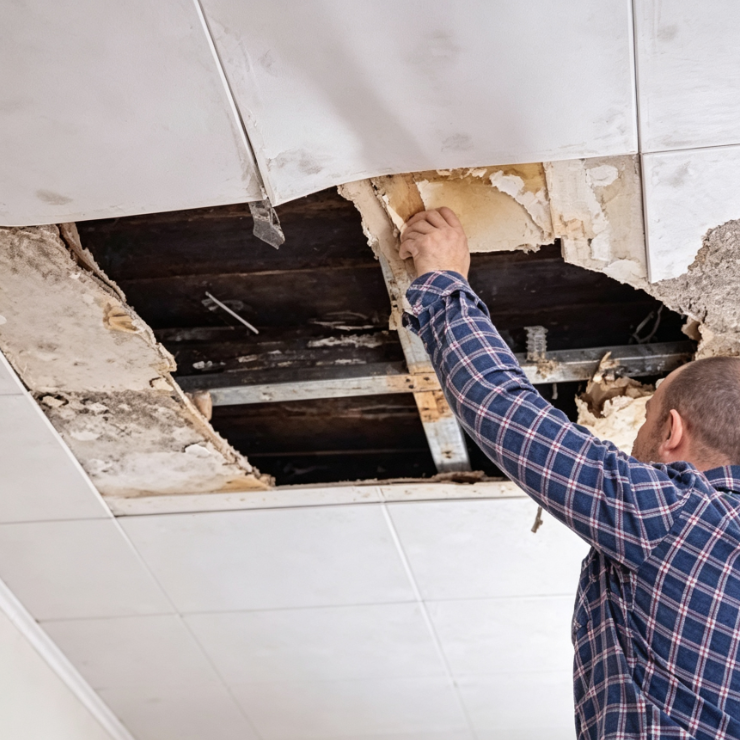 Damaged Ceiling Section Repair